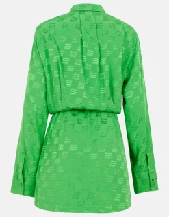 Shoeby Jacquard Jurk Groen<DAMES Jurken