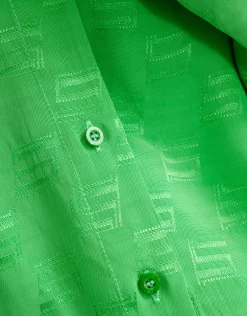 Shoeby Jacquard Jurk Groen<DAMES Jurken