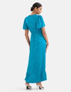 Shoeby Jacquard Maxi Jurk Blauw<DAMES Jurken