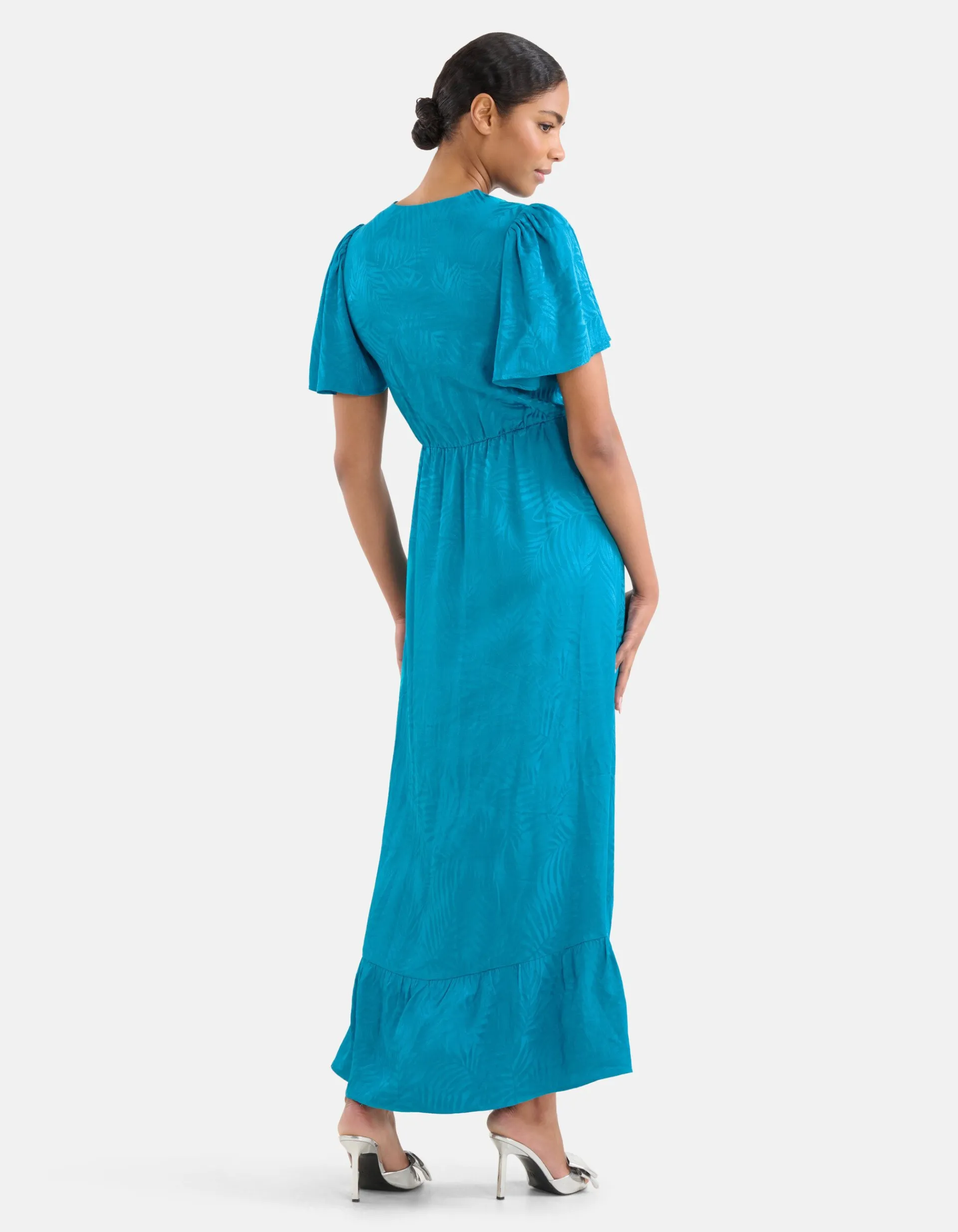 Shoeby Jacquard Maxi Jurk Blauw<DAMES Jurken