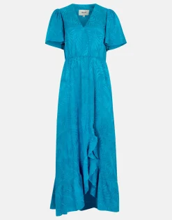 Shoeby Jacquard Maxi Jurk Blauw<DAMES Jurken