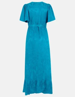 Shoeby Jacquard Maxi Jurk Blauw<DAMES Jurken