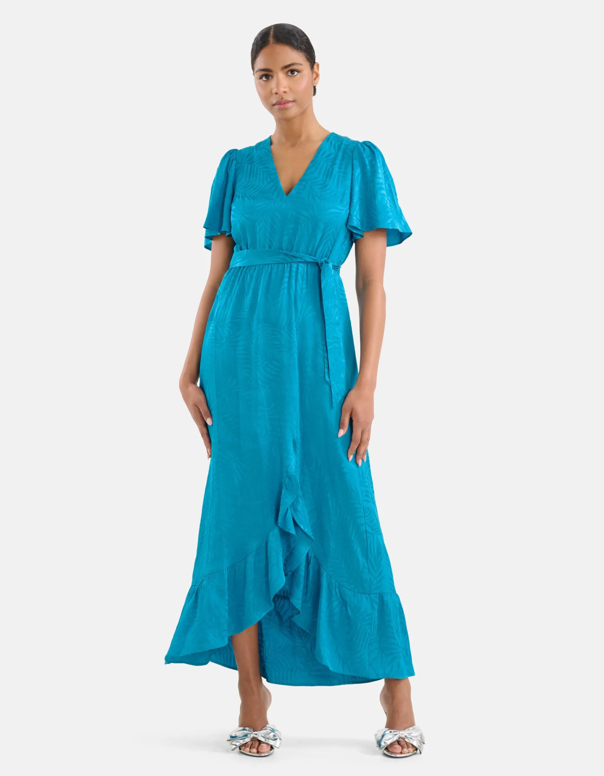 Shoeby Jacquard Maxi Jurk Blauw<DAMES Jurken