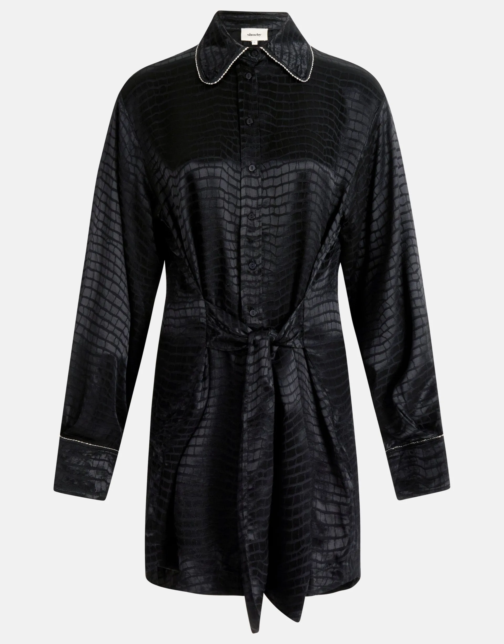 Shoeby Jacquard Print Jurk Zwart<DAMES Jurken