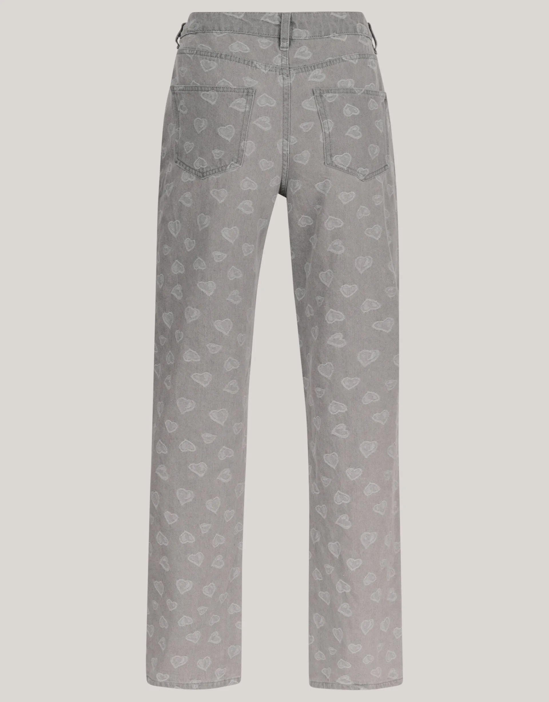 Shoeby Jacquard Straight Fit Jeans Lichtgrijs<DAMES Jeans