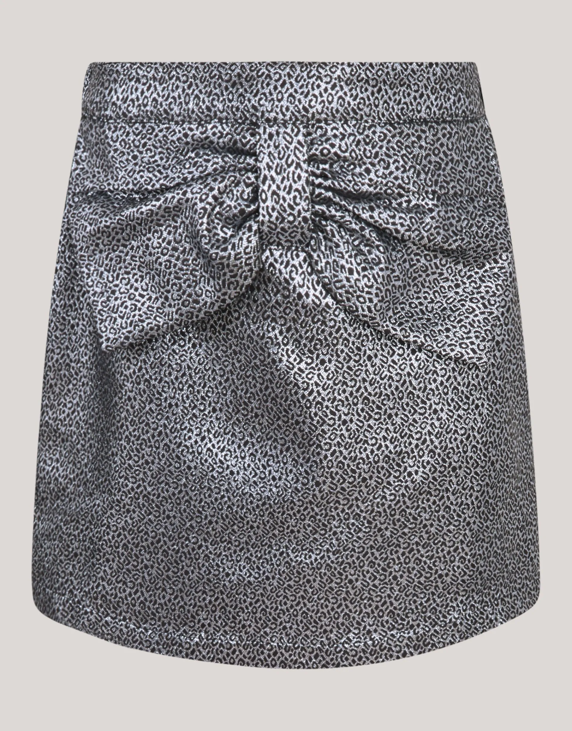Shoeby Jacquard Strik Mini Rok Zilver< Rokken