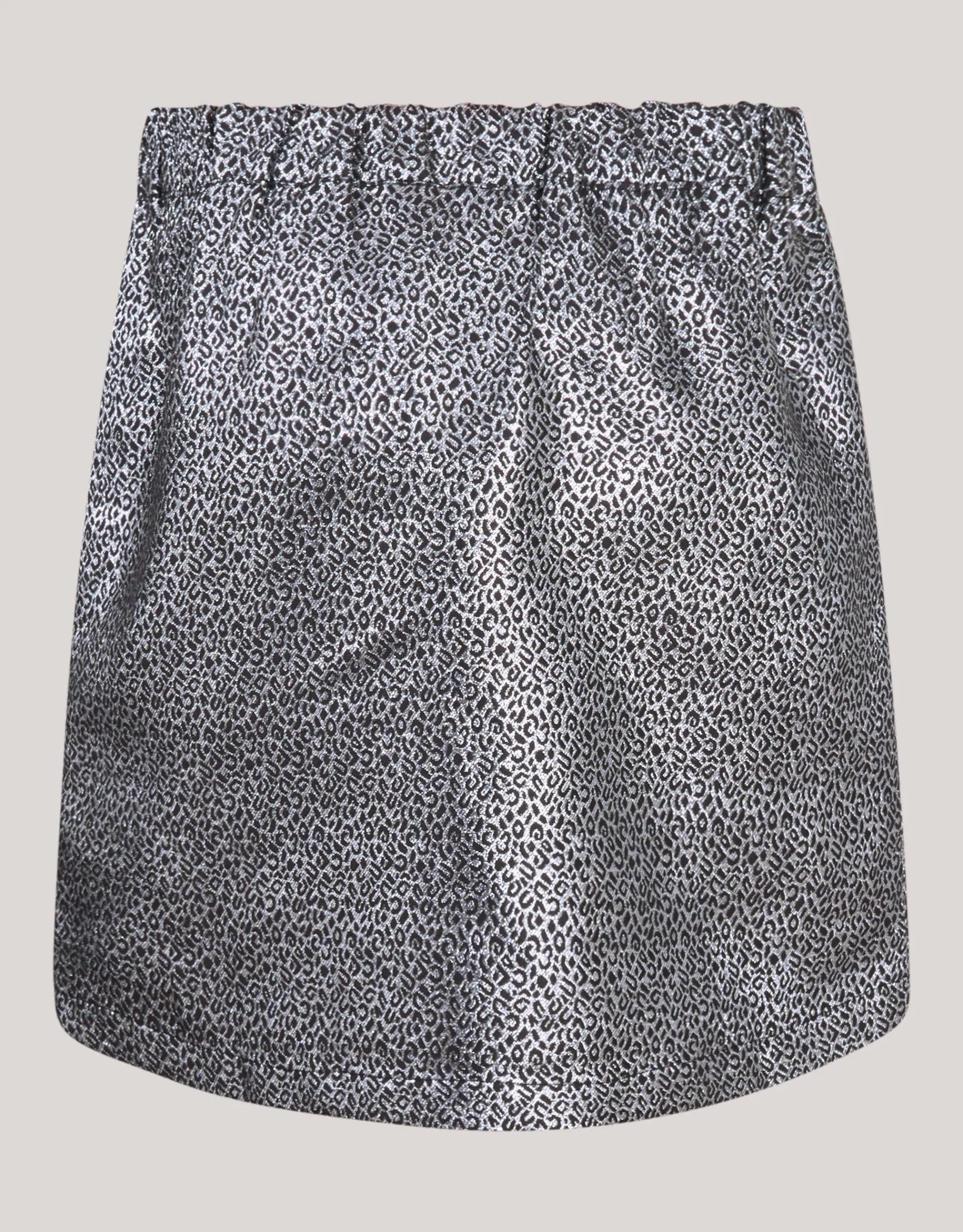 Shoeby Jacquard Strik Mini Rok Zilver< Rokken