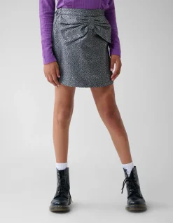 Shoeby Jacquard Strik Mini Rok Zilver< Rokken