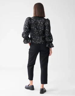 Shoeby Jacquard Strik Top Zwart<DAMES Tops