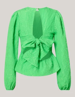 Shoeby Jacquard Top Groen<DAMES Tops