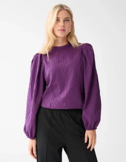 Shoeby Jacquard Top Paars<DAMES Tops