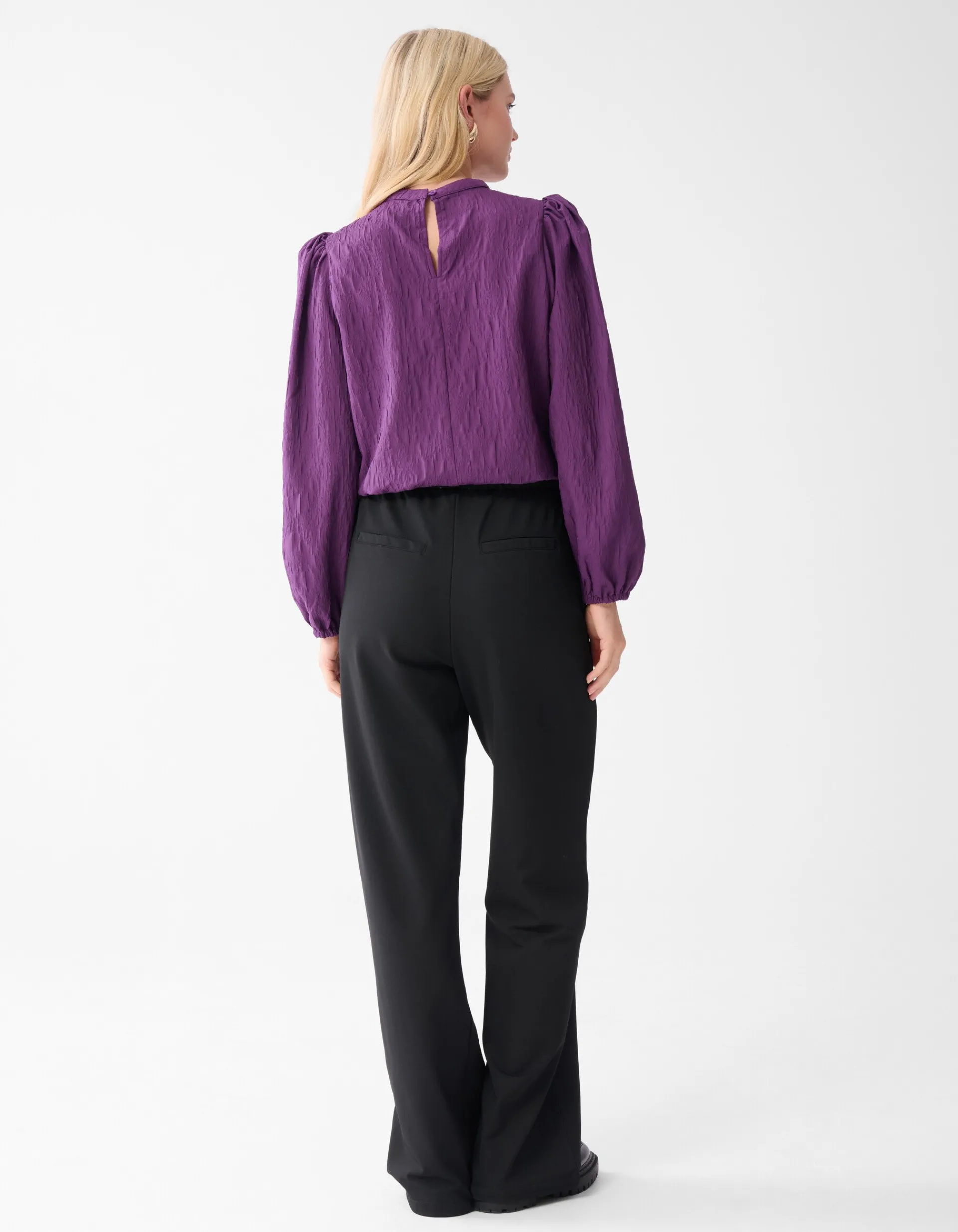 Shoeby Jacquard Top Paars<DAMES Tops