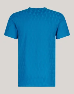 Shoeby Jacquard T-shirt Blauw<Heren T-Shirts En Polo's