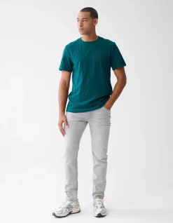 Shoeby Jacquard T-shirt Donkergroen<Heren T-Shirts En Polo's