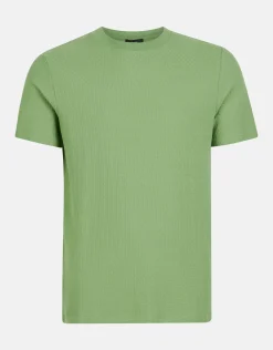 Shoeby Jacquard T-shirt Groen<Heren T-Shirts En Polo's