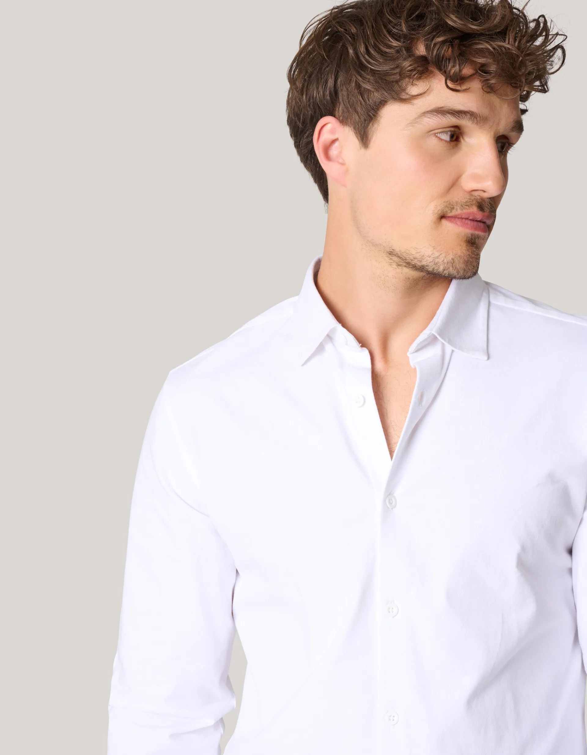 Shoeby Jersey Overhemd Wit<Heren Overhemden