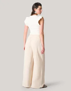 Shoeby Jersey Ruffle Top Wit<DAMES T-Shirts