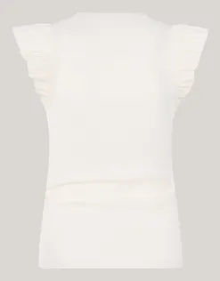 Shoeby Jersey Ruffle Top Wit<DAMES T-Shirts