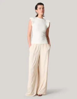 Shoeby Jersey Ruffle Top Wit<DAMES T-Shirts