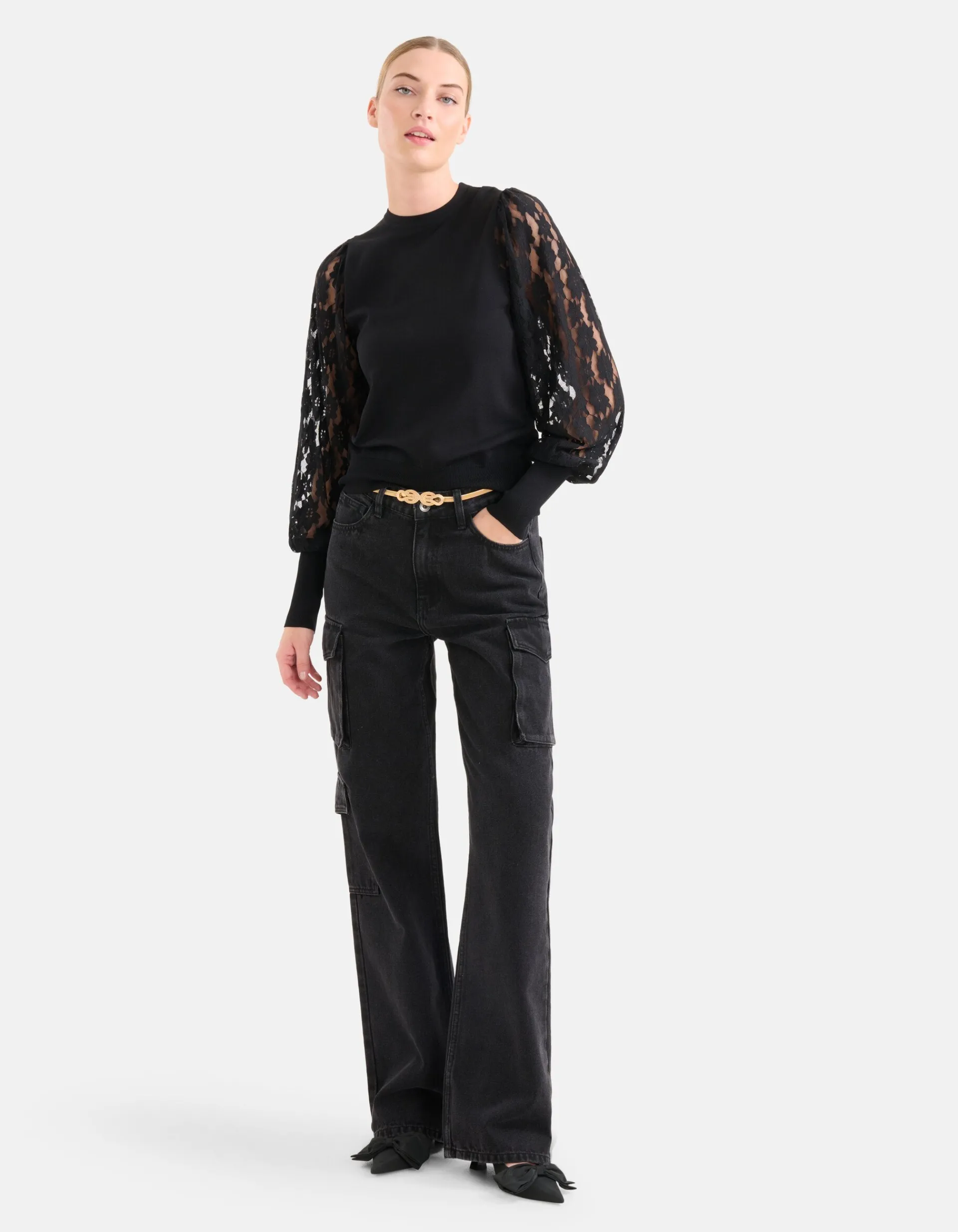 Shoeby Kanten Top Zwart<DAMES Tops