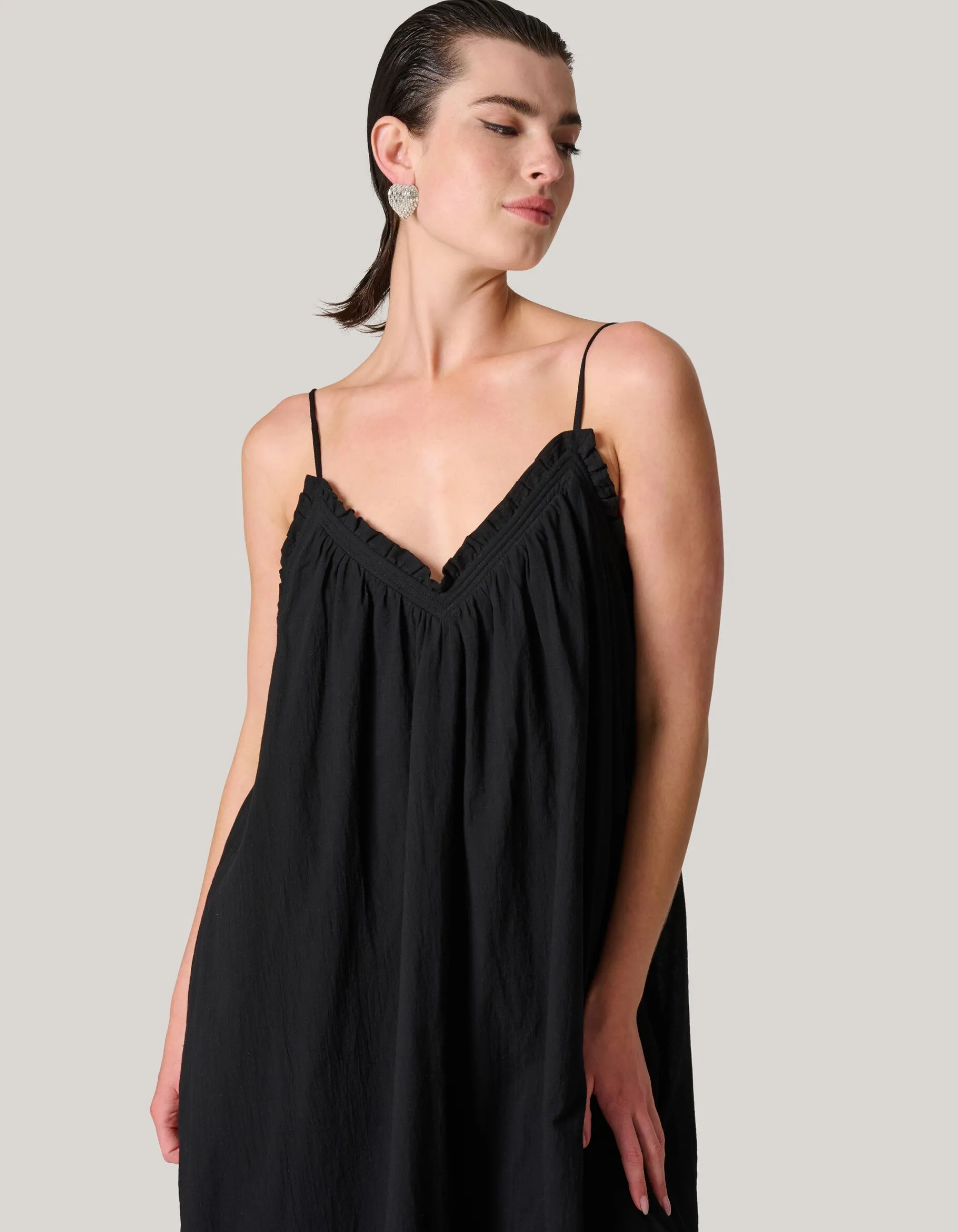 Shoeby Katoenen Maxi Jurk Zwart<DAMES Jurken