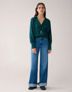 Shoeby Knot Blouse Groen By Mieke<DAMES Blouses