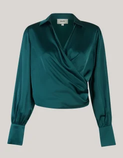 Shoeby Knot Blouse Groen By Mieke<DAMES Blouses