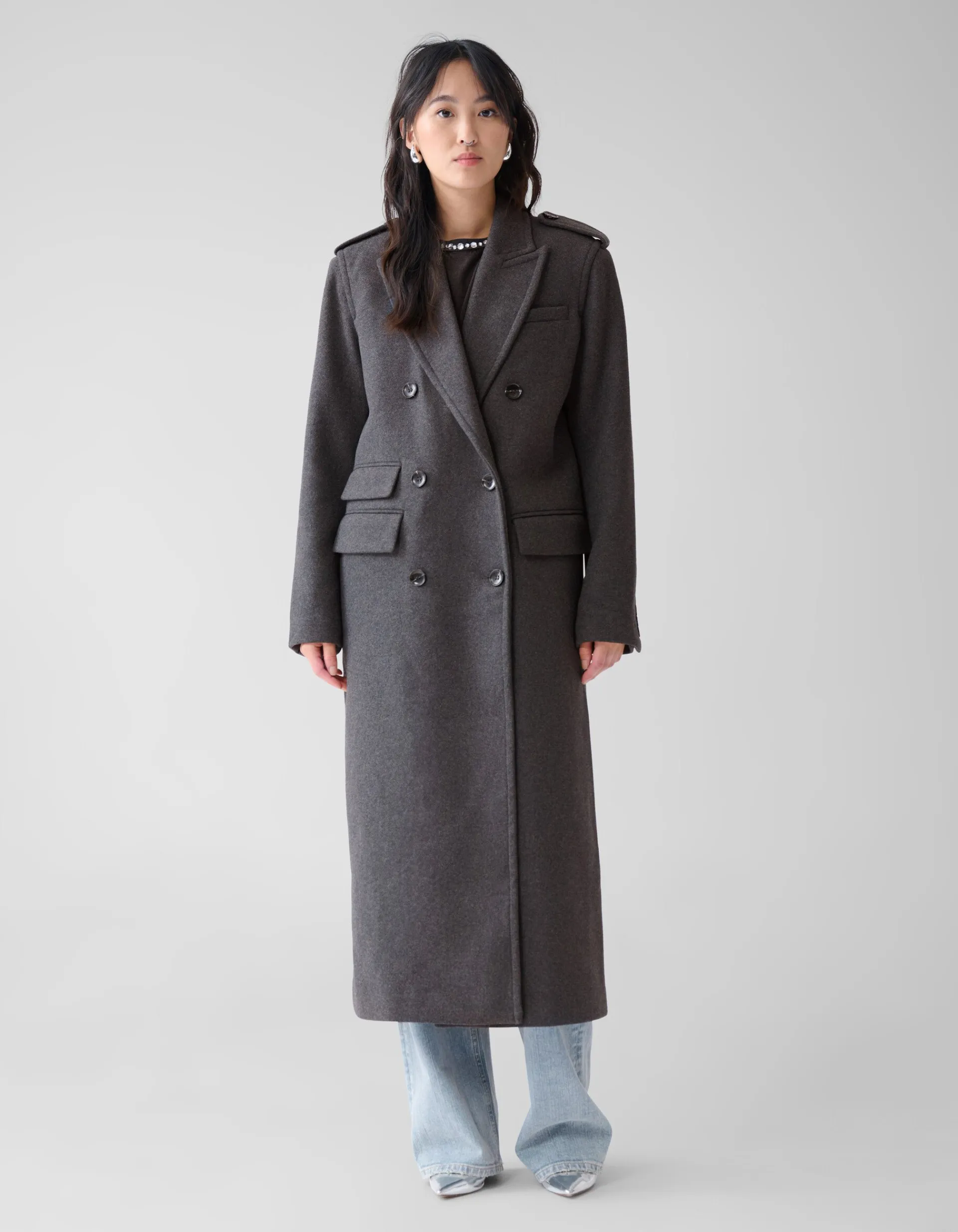 Shoeby Lange Trenchcoat Donkergrijs By Fred<DAMES Jassen