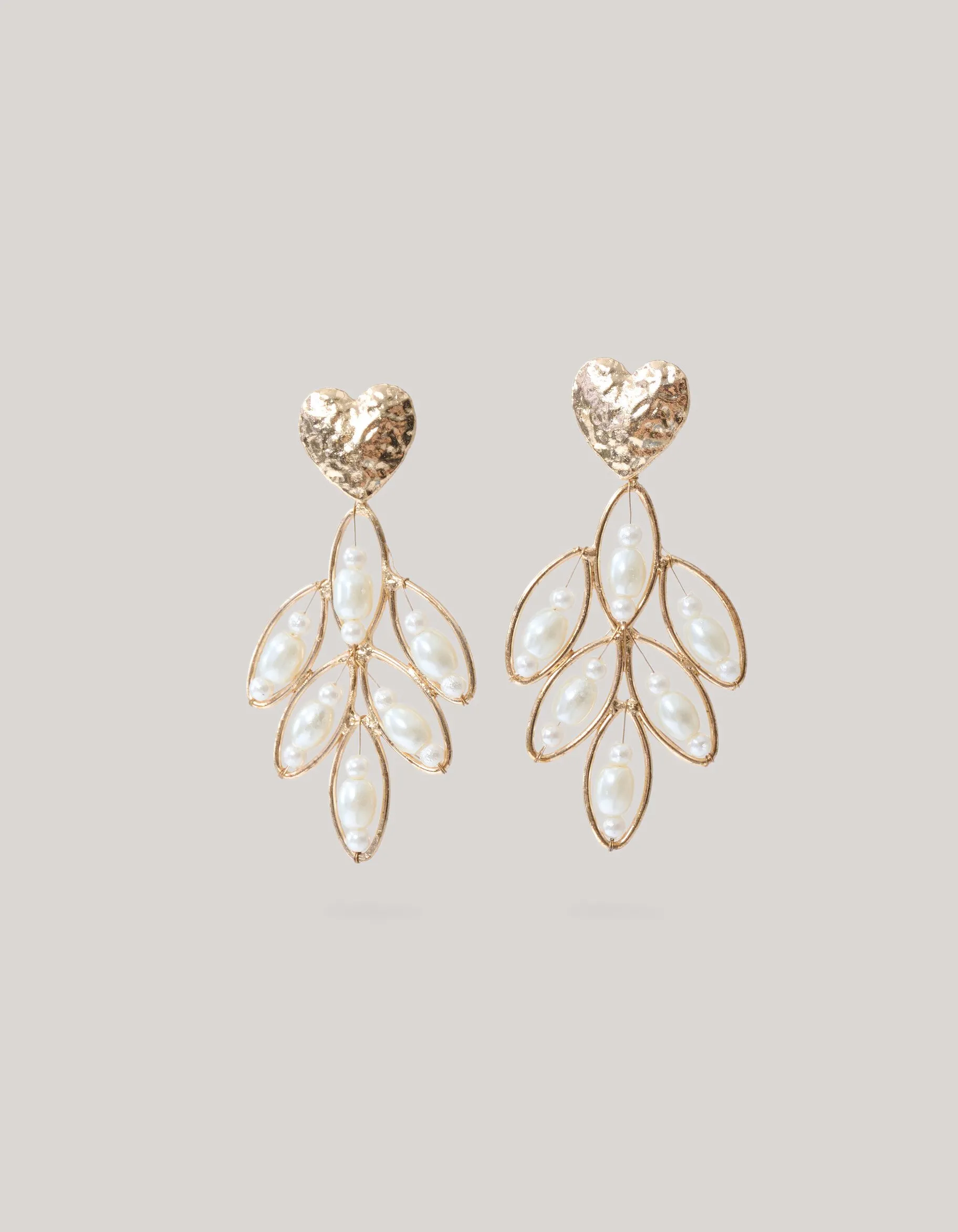 Shoeby Leaf Oorbellen Wit<DAMES Sieraden