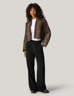 Shoeby Leopard Embroidery Jack Bruin<DAMES Jacks