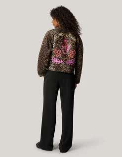 Shoeby Leopard Embroidery Jack Bruin<DAMES Jacks