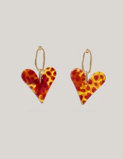 Shoeby Leopard Heart Oorbellen Goud<DAMES Sieraden