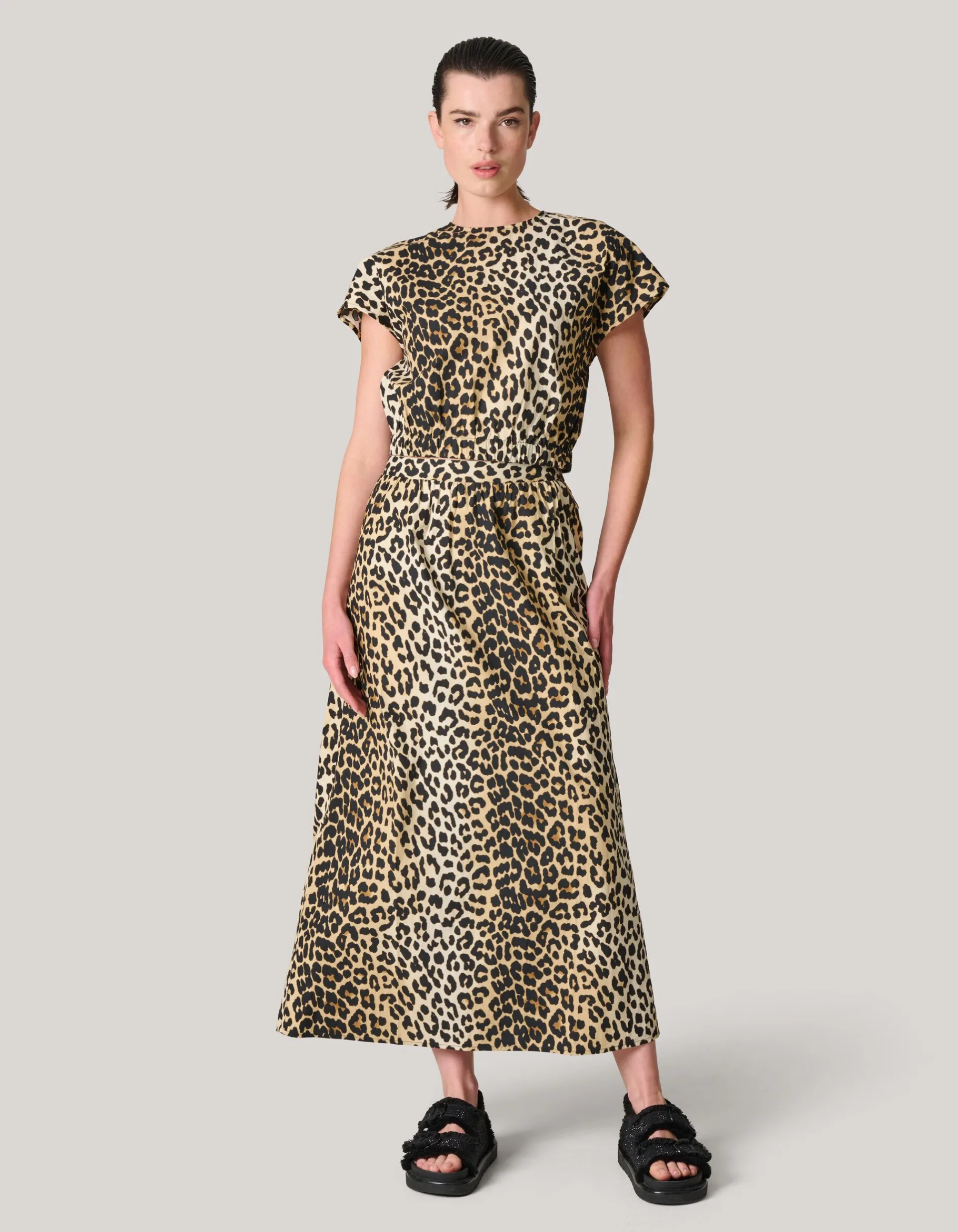 Shoeby Leopard Poplin Cropped Top<DAMES Tops