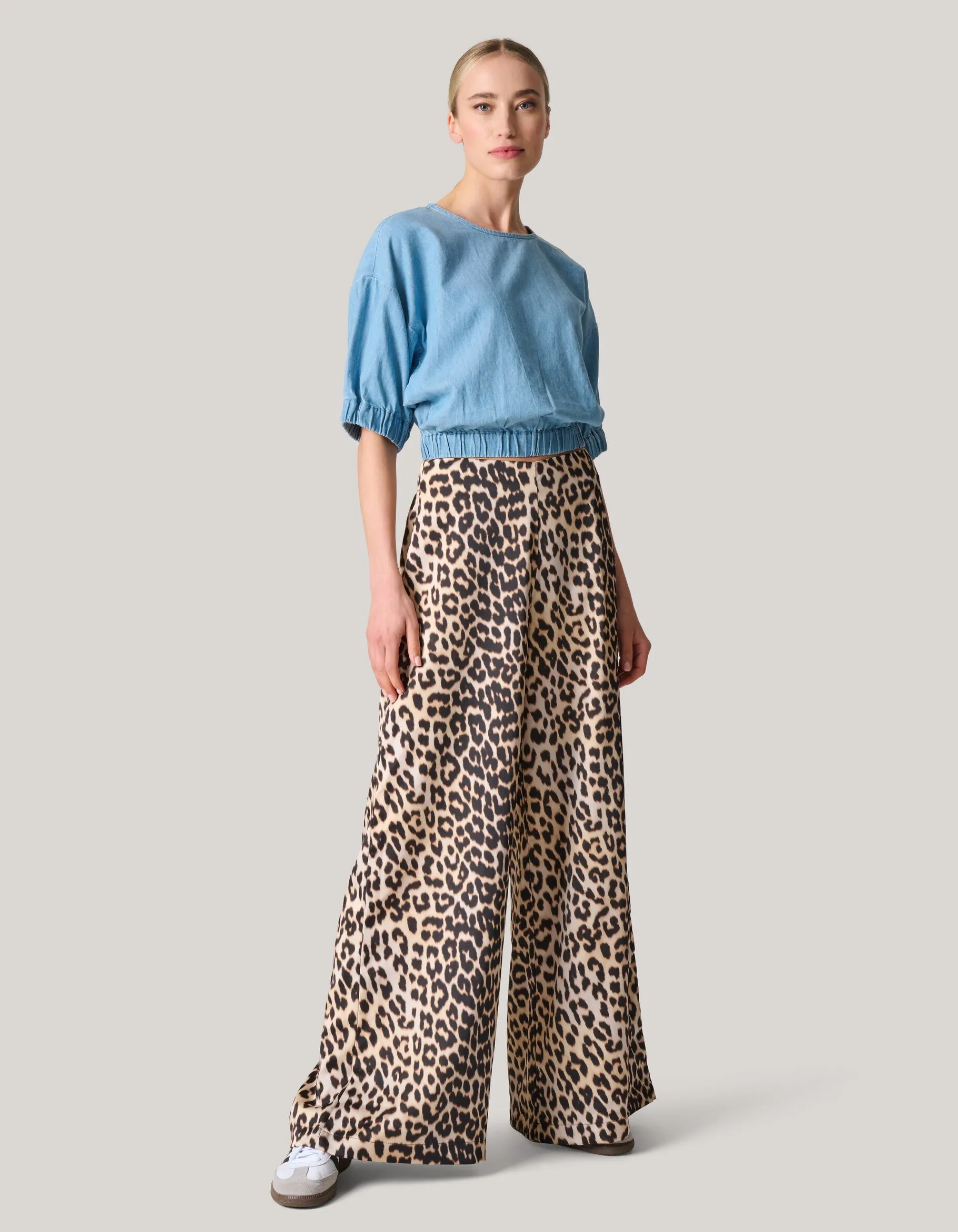 Shoeby Leopard Satijnen Palazzo Broek<DAMES Broeken