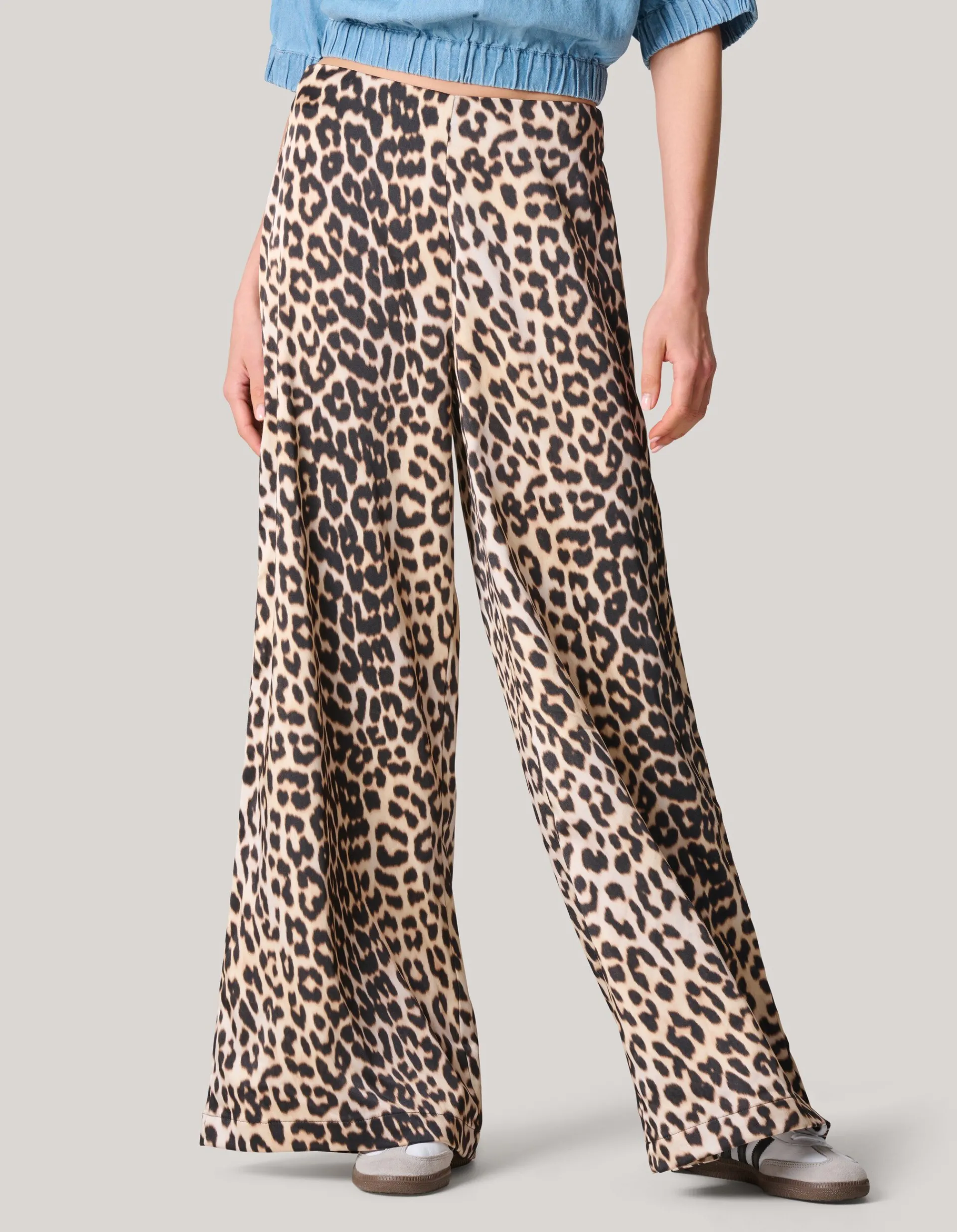 Shoeby Leopard Satijnen Palazzo Broek<DAMES Broeken