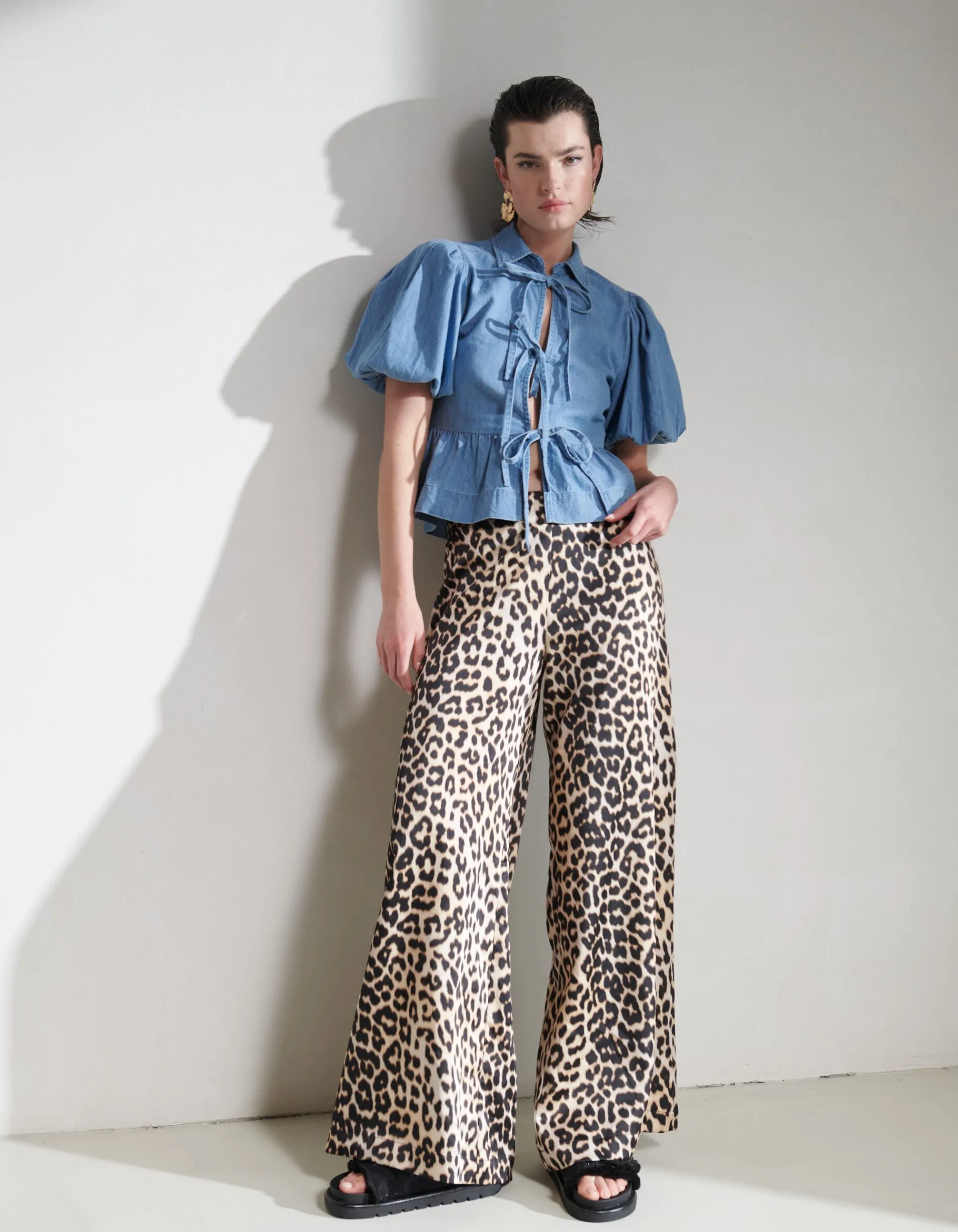 Shoeby Leopard Satijnen Palazzo Broek<DAMES Broeken