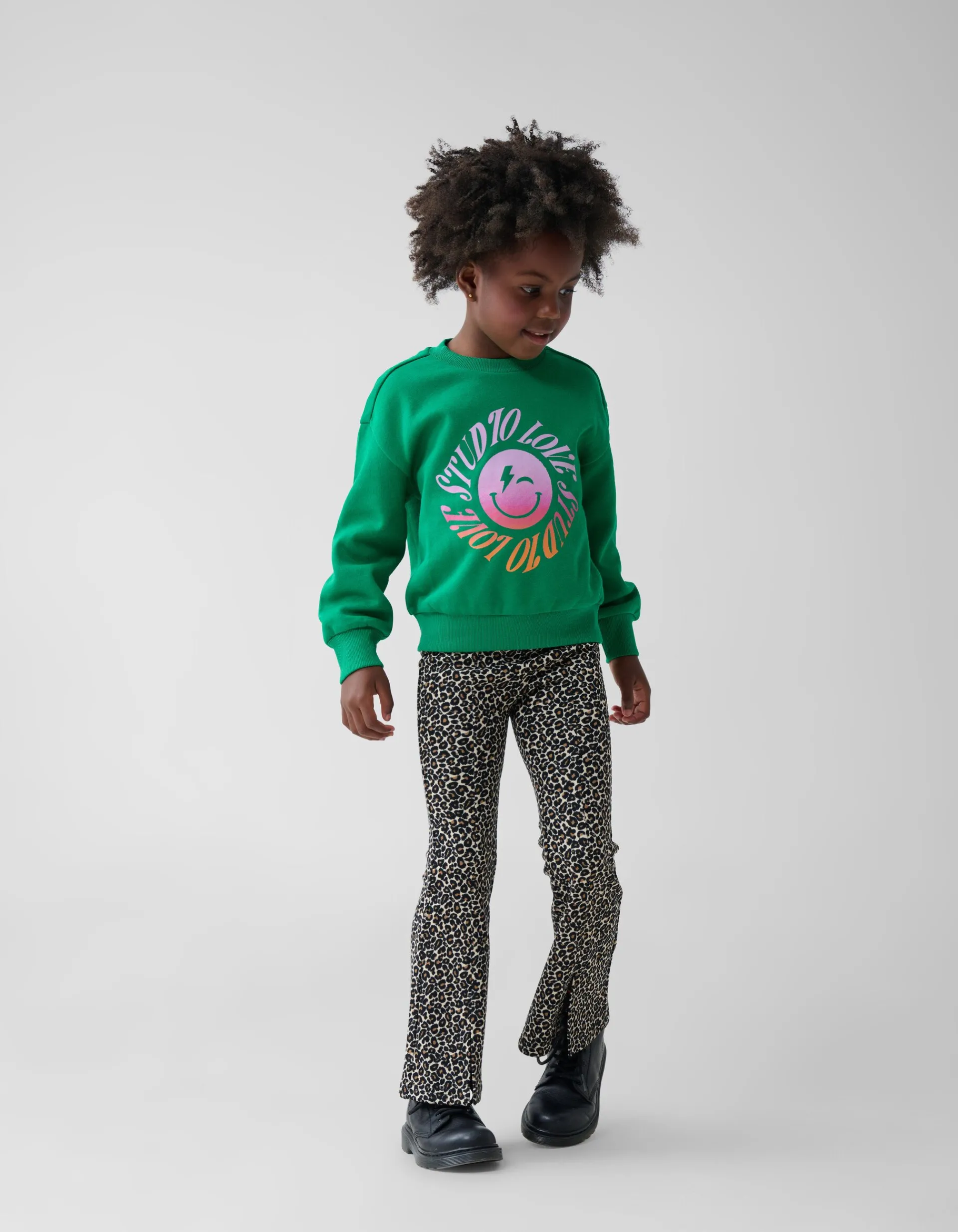 Shoeby Leopard Split Flared Legging Bruin< Broeken