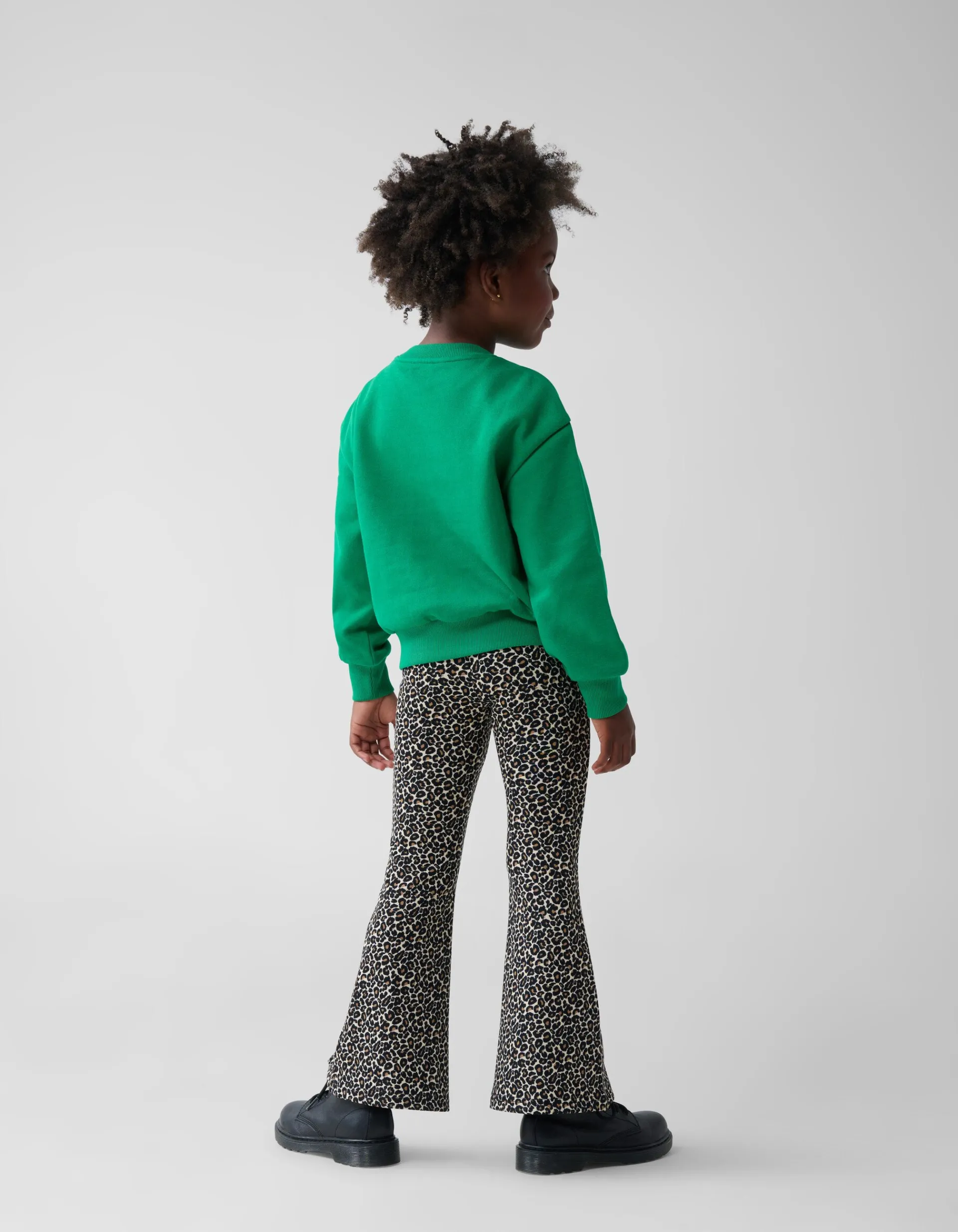 Shoeby Leopard Split Flared Legging Bruin< Broeken