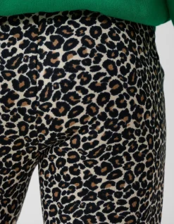 Shoeby Leopard Split Flared Legging Bruin< Broeken