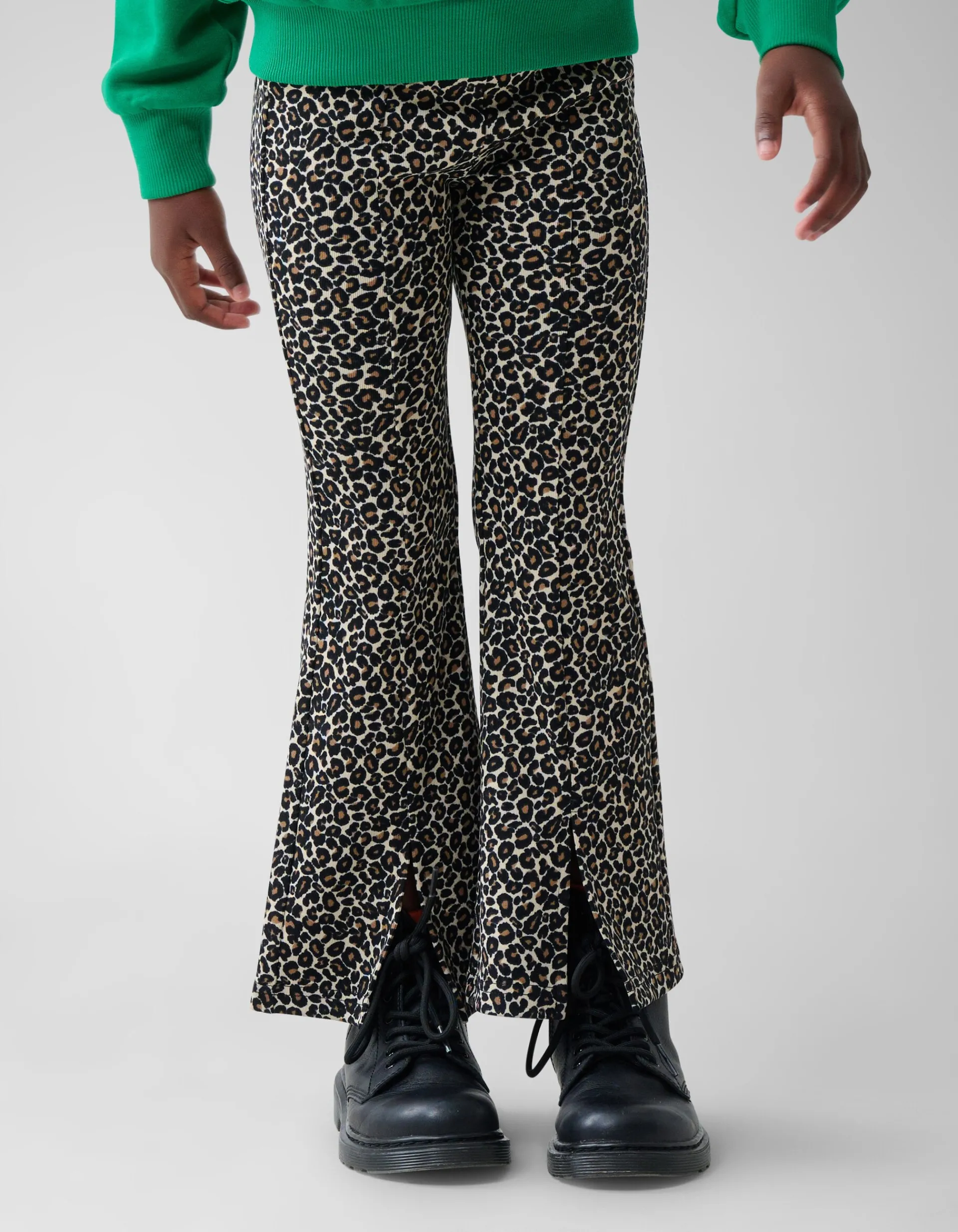 Shoeby Leopard Split Flared Legging Bruin< Broeken