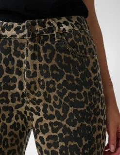 Shoeby Leopard Straight Fit Jeans Bruin<DAMES Jeans