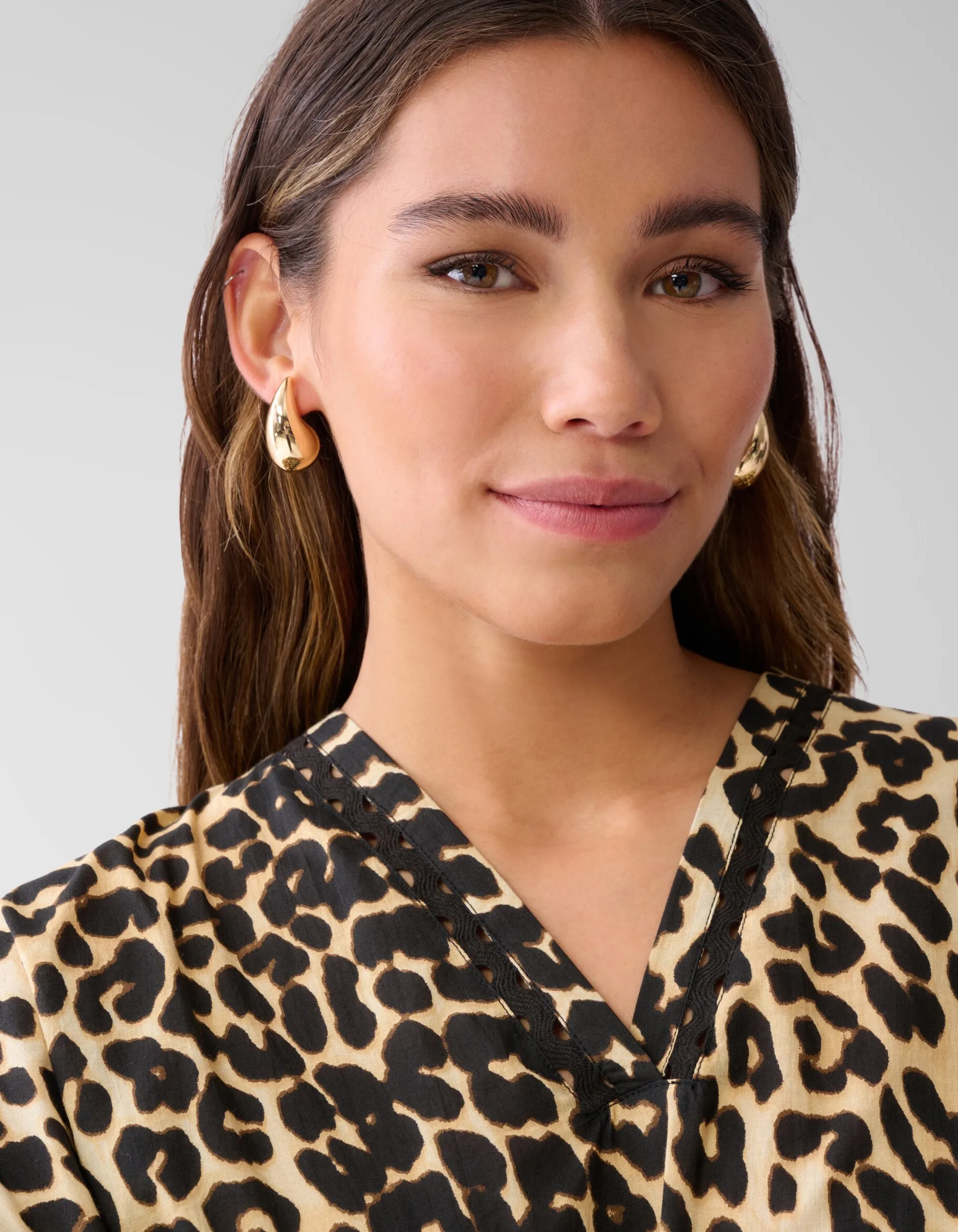 Shoeby Leopard Tape Blouse Bruin<DAMES Blouses