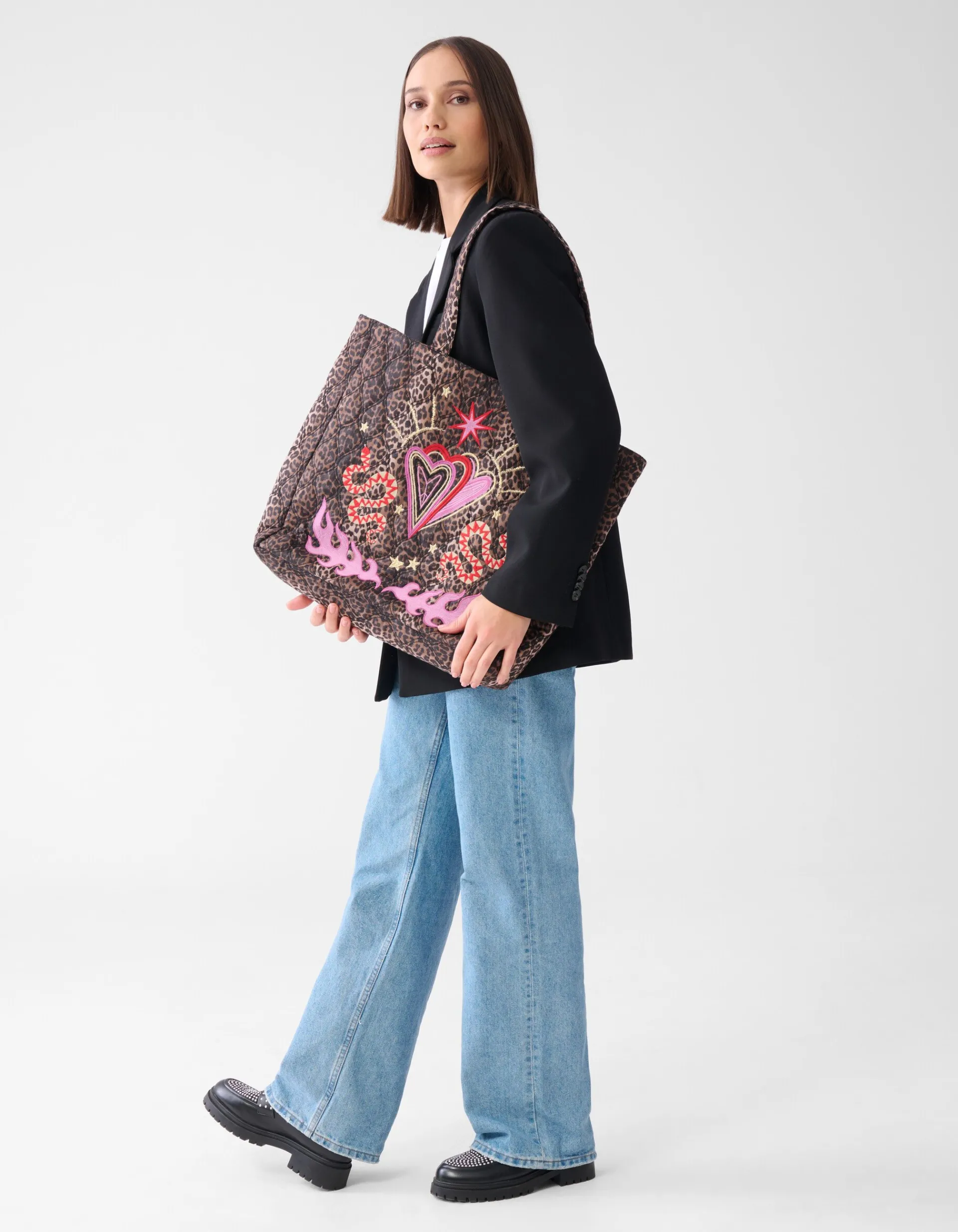 Shoeby Leopard Tas Bruin<DAMES Tassen