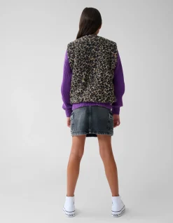 Shoeby Leopard Teddy Gilet Bruin< Gilets