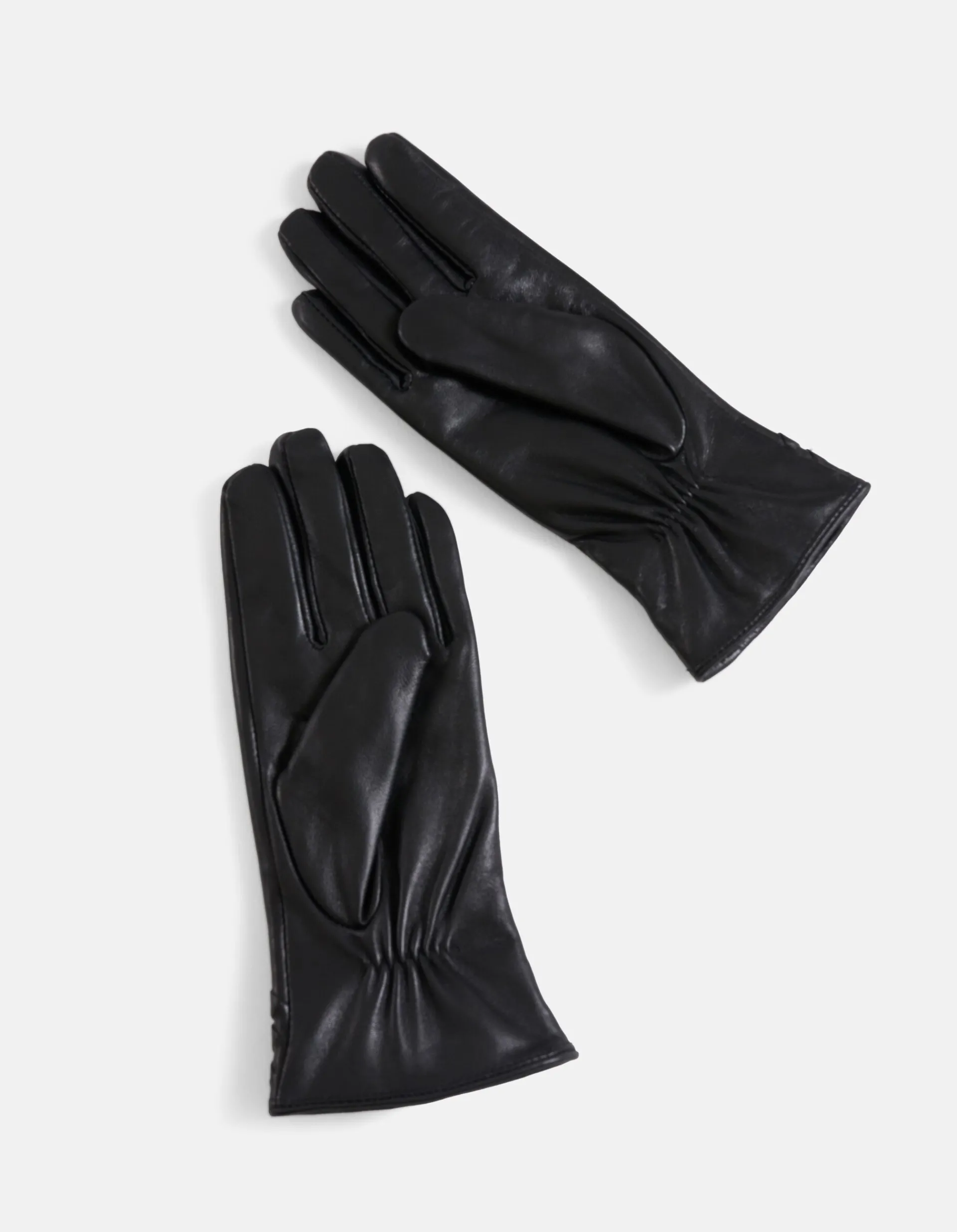 Shoeby Leren Gevlochten Handschoenen Zwart<DAMES Handschoenen