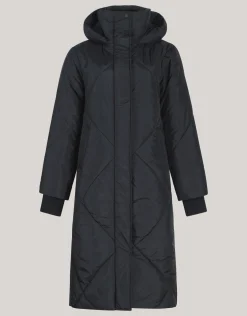 Shoeby Long Puffer Jas Zwart<DAMES Jassen
