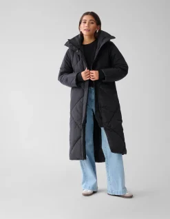 Shoeby Long Puffer Jas Zwart<DAMES Jassen