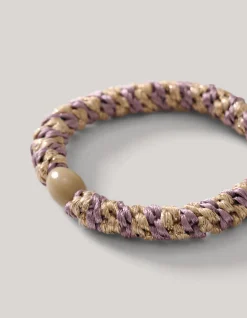 Shoeby Lurex Haarelastiek Beige/Lila<DAMES Haaraccessoires
