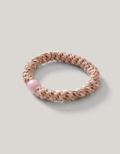 Shoeby Lurex Haarelastiek Roze/Beige<DAMES Haaraccessoires