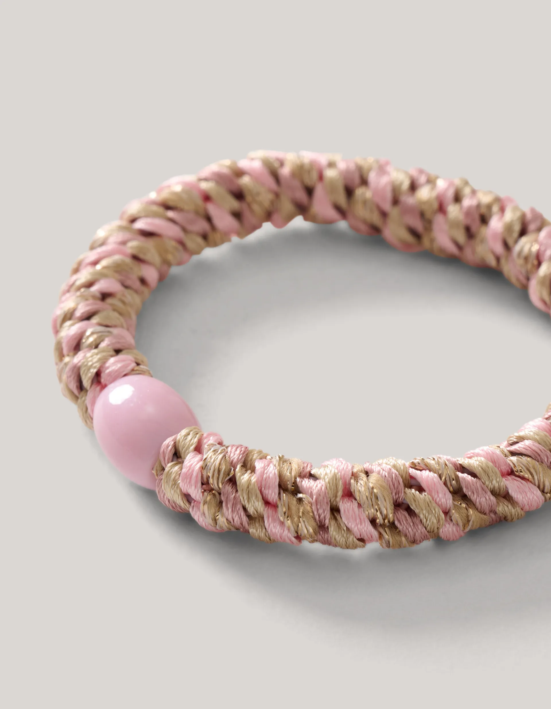 Shoeby Lurex Haarelastiek Roze/Beige<DAMES Haaraccessoires